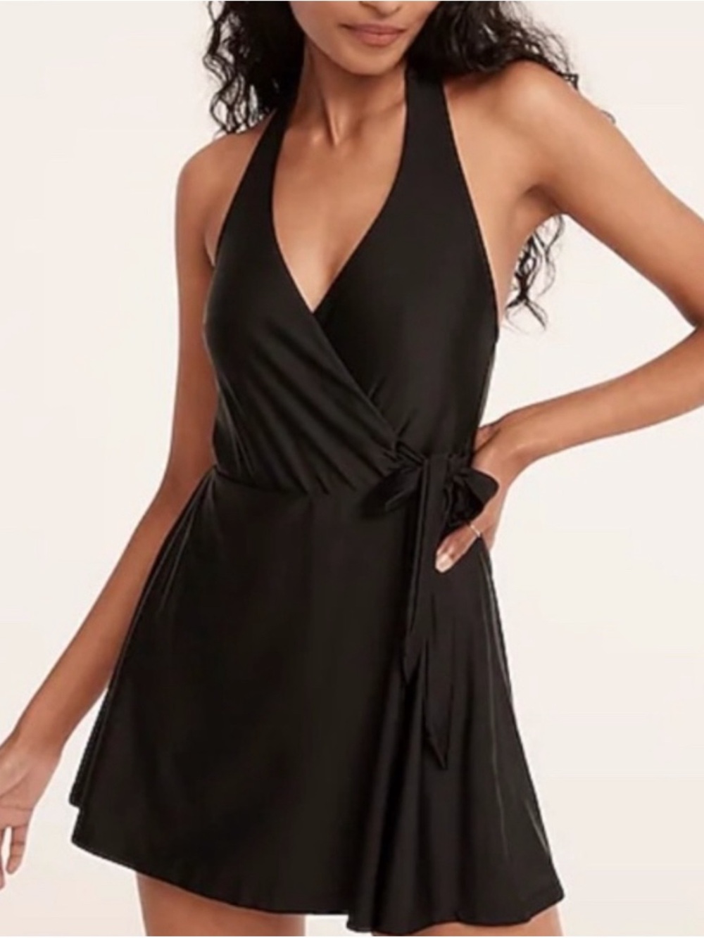 J. Crew Black Wrap style Swim dress size 10